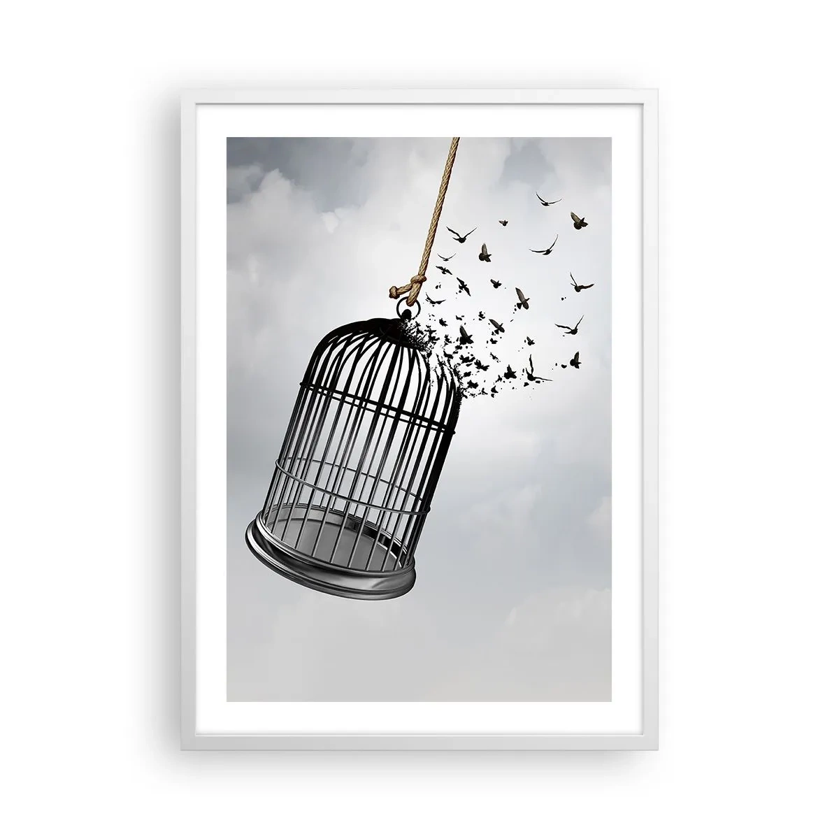 Poster in een witte lijst - Geloof ... Hoop ... Vrijheid! - 50x70 cm