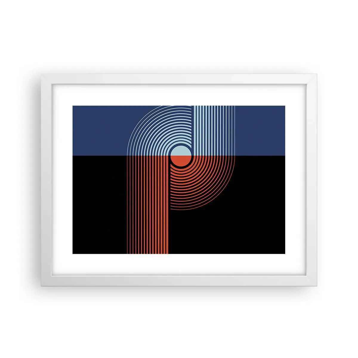 Poster in een witte lijst - In een geometrische omhelzing - 40x30 cm