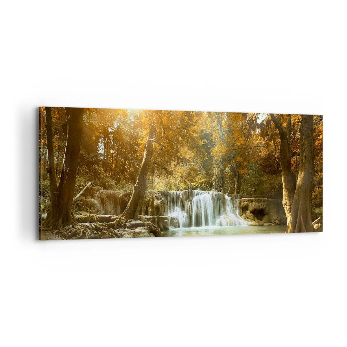 Schilderen op canvas - Park cascade - 100x40 cm