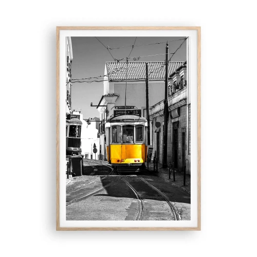 Een poster in een licht eiken lijst - De geest van Lissabon - 70x100 cm