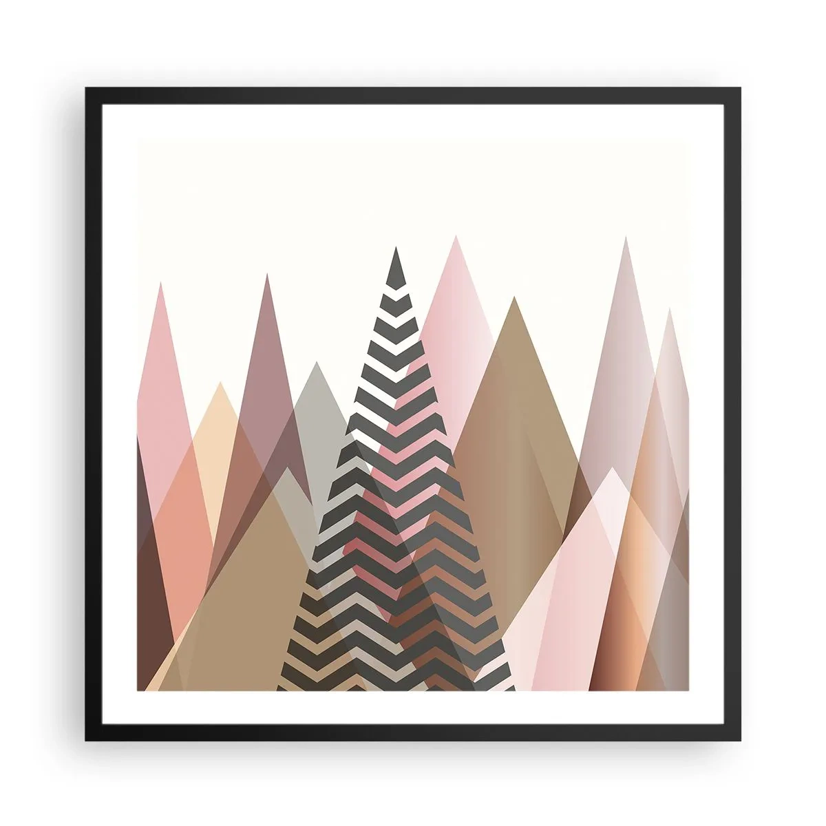 Poster in een zwarte lijst - Piramidaal uitzicht - 60x60 cm