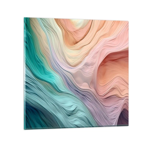 Schilderen op glas - Regenboog golf - 50x50 cm