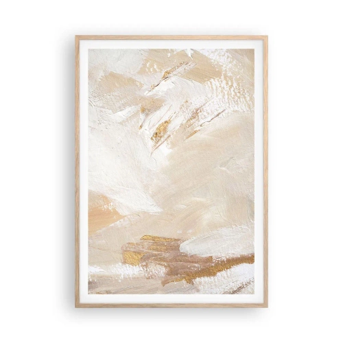 Een poster in een licht eiken lijst - Pastelkleurige compositie - 70x100 cm