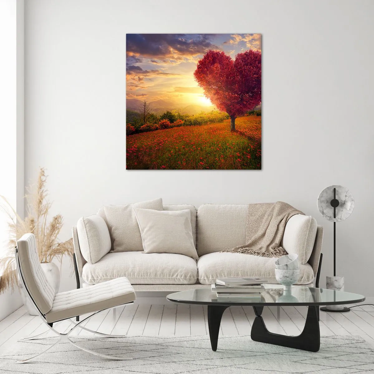 Schilderen op glas - Het raakt het hart - 70x70 cm