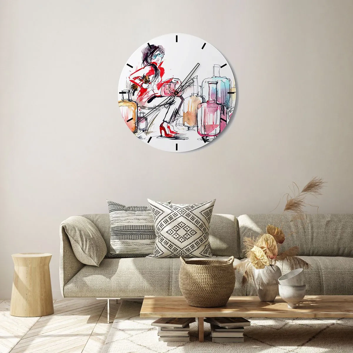 Wandklok - Klok - Laten we gaan zitten voor de reis - 40x40 cm