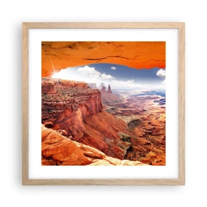 Een poster in een licht eiken lijst - Door de natuur zelf gebeeldhouwd - 40x40 cm