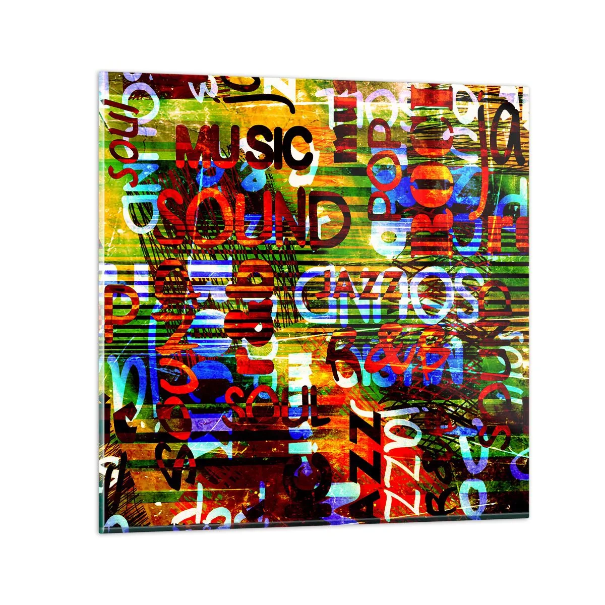 Schilderen op glas - Alle kleuren van het geluid - 70x70 cm