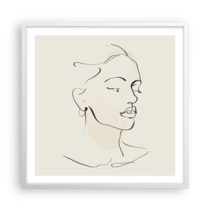 Poster in een witte lijst - Een bepaalde lijn - 60x60 cm