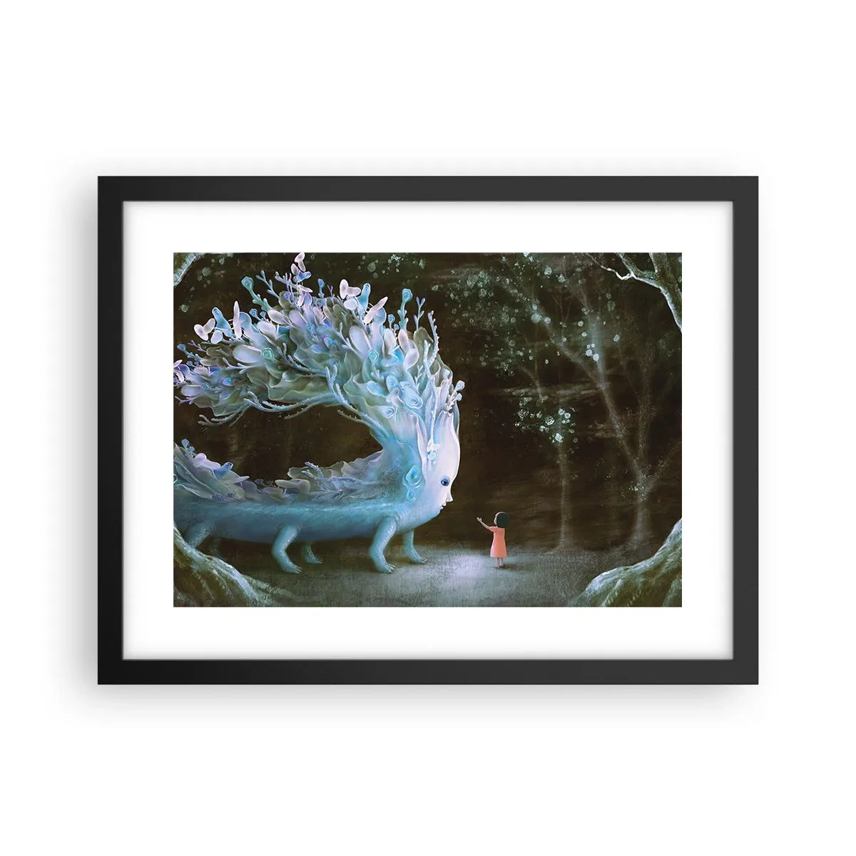 Poster in een zwarte lijst - Fantastische ontmoeting - 40x30 cm