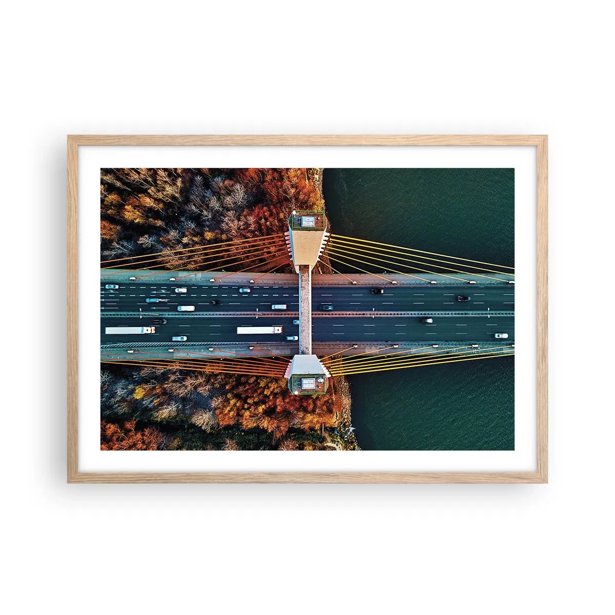 Een poster in een licht eiken lijst - BEYOND the waters, beyond the forest - 70x50 cm