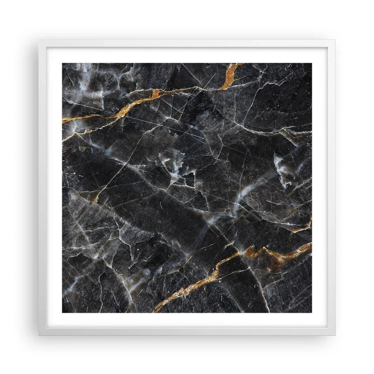 Poster in een witte lijst - Het innerlijke leven van de steen - 60x60 cm
