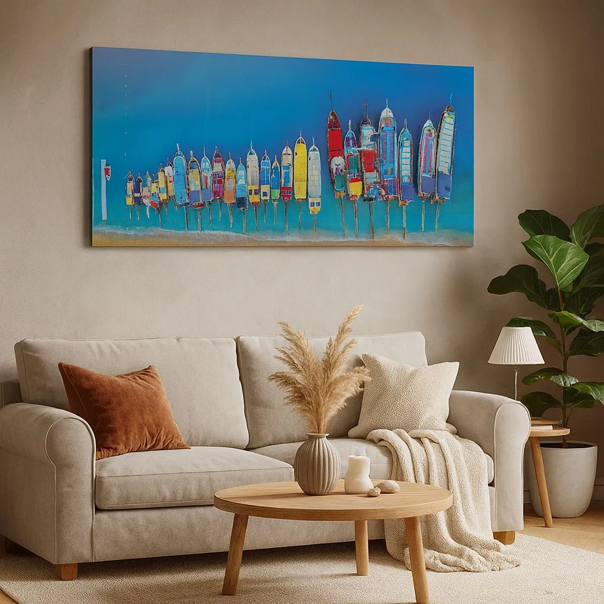 Schilderen op canvas - Vanuit vogelperspectief - 100x40 cm