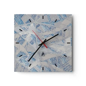 Wandklok - Klok - In een blauwgrijs labyrint - 30x30 cm
