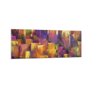 Schilderen op glas - Metropolitan compositie - 140x50 cm
