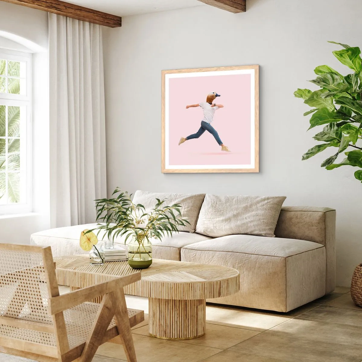 Een poster in een licht eiken lijst - Een snufje absurditeit - 30x30 cm