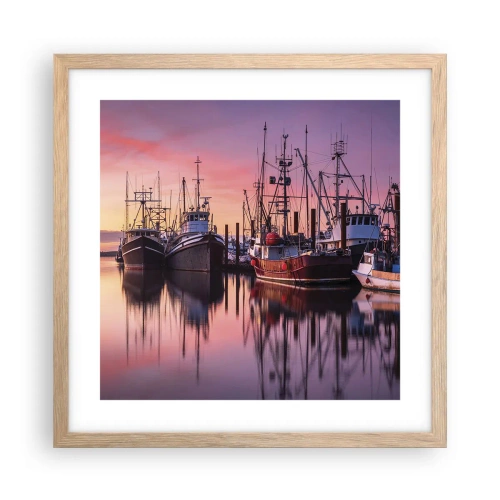 Een poster in een licht eiken lijst - Voor de volgende dag - 40x40 cm
