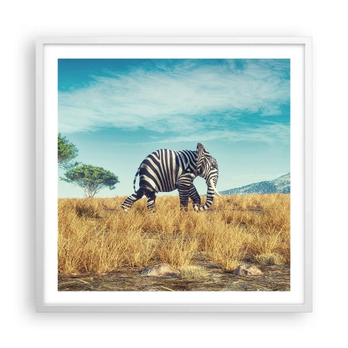 Poster in een witte lijst - Grijs is niet meer in de mode - 60x60 cm