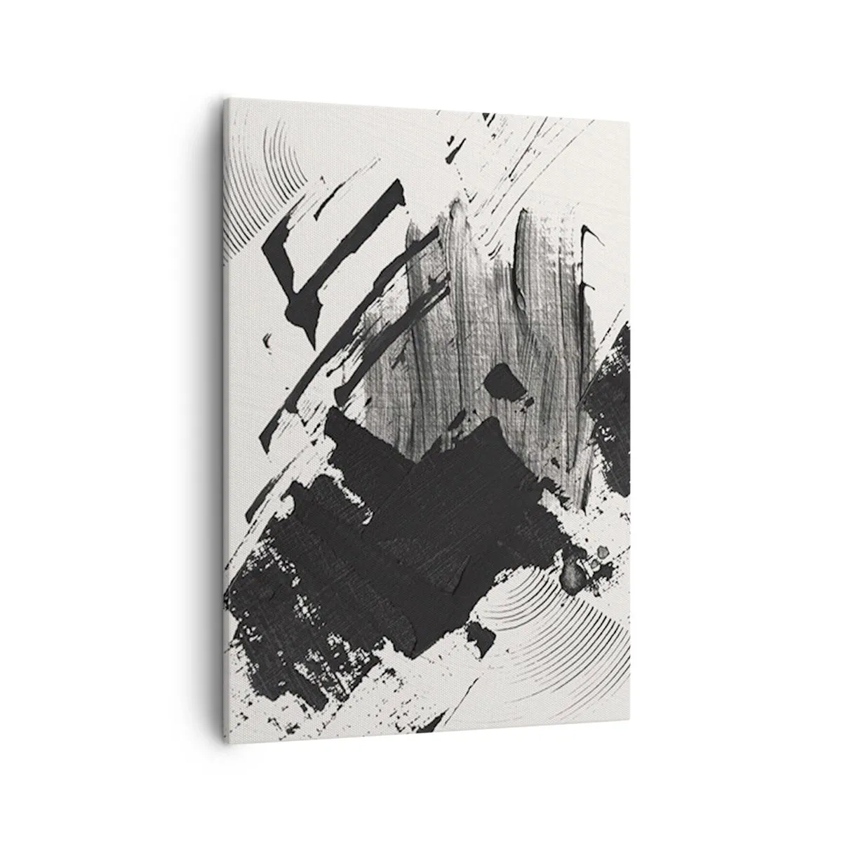 Schilderen op canvas - Abstractie – expressie van zwart - 50x70 cm