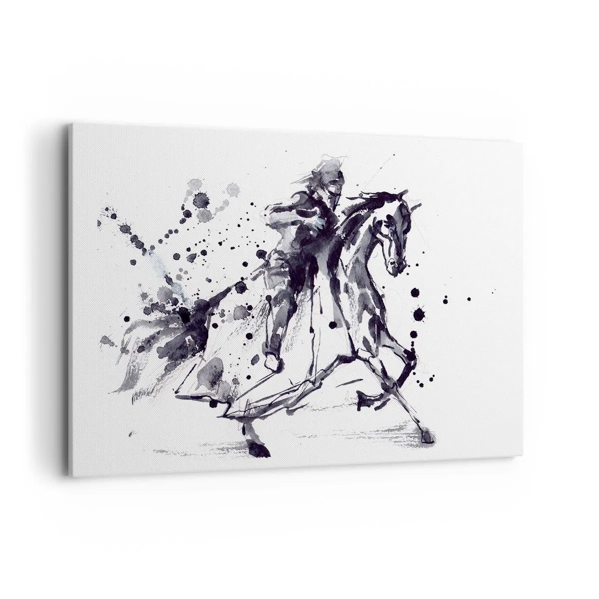 Schilderen op canvas - Zwarte ridder - 100x70 cm