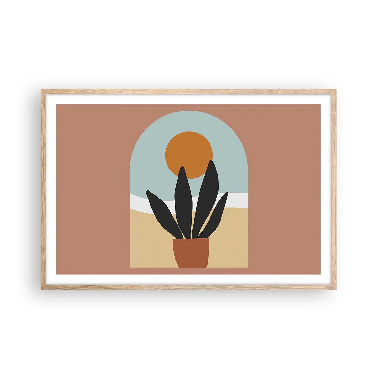 Een poster in een licht eiken lijst - Kleine geneugten - 91x61 cm