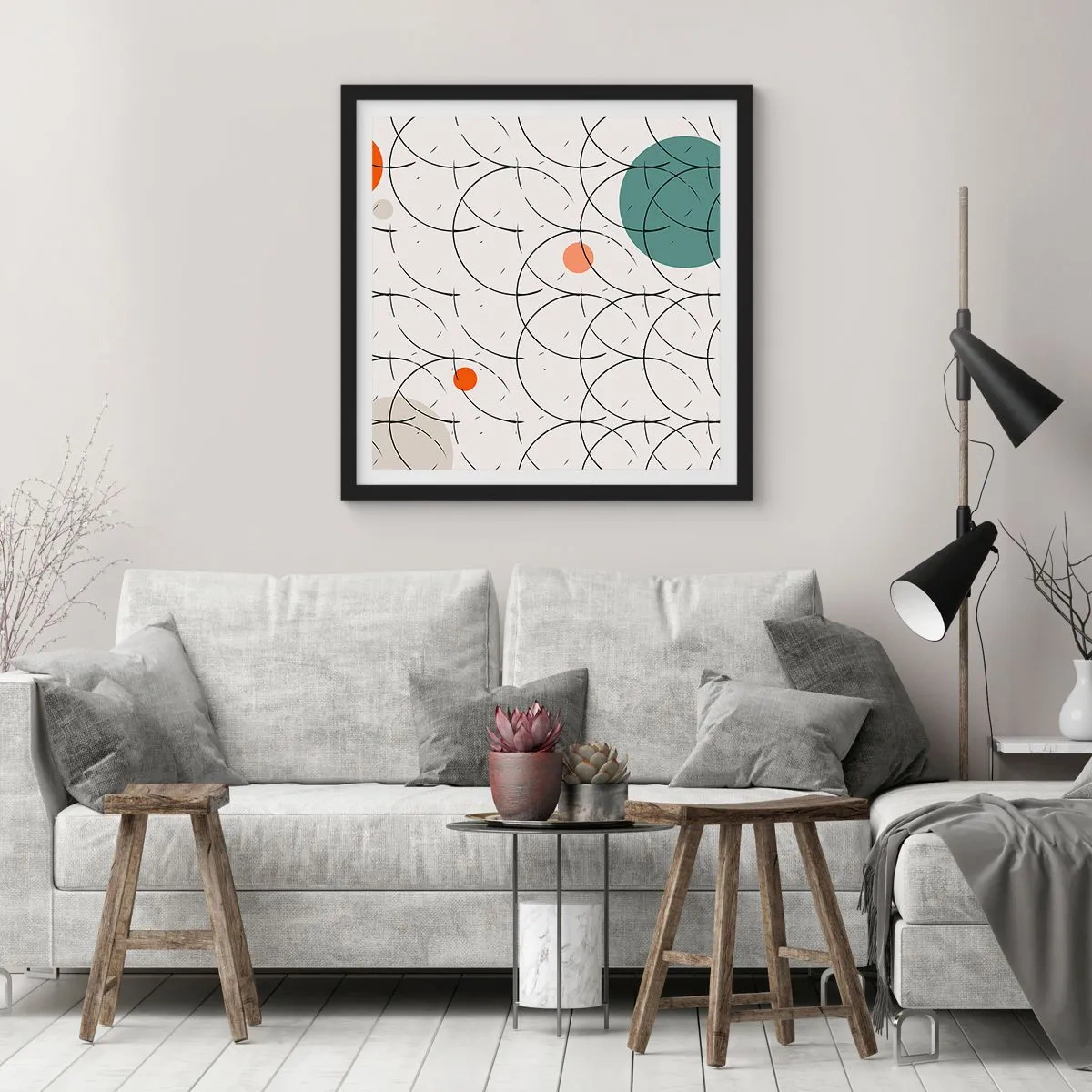 Poster in een zwarte lijst - In de pop-art-sfeer - 30x30 cm