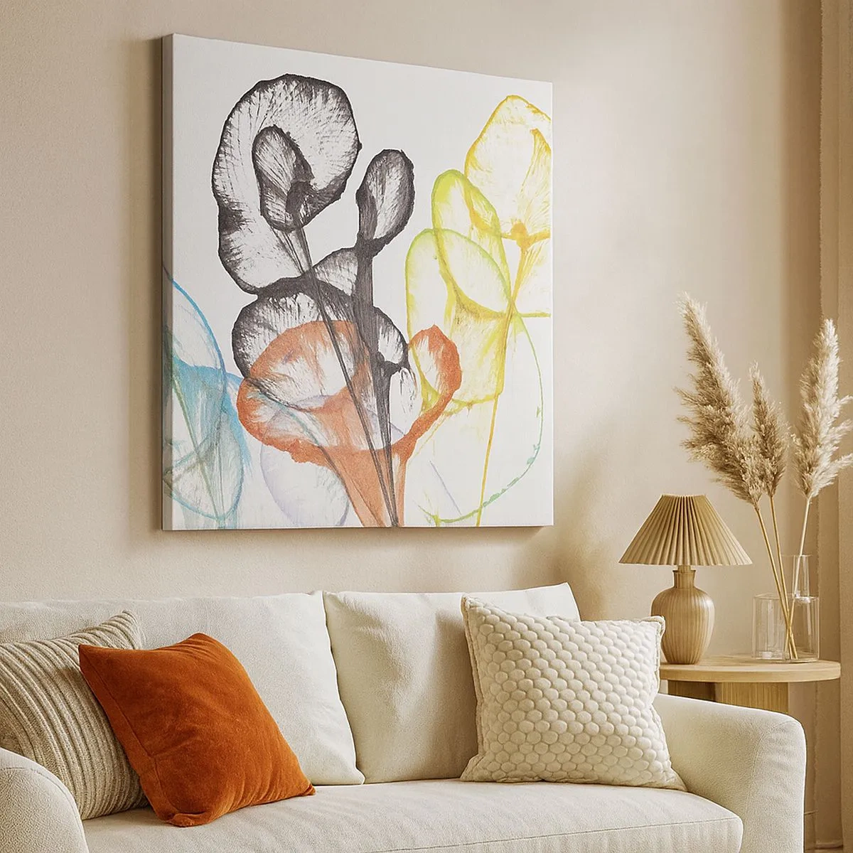 Schilderen op canvas - Bloemen met een ziel - 30x30 cm