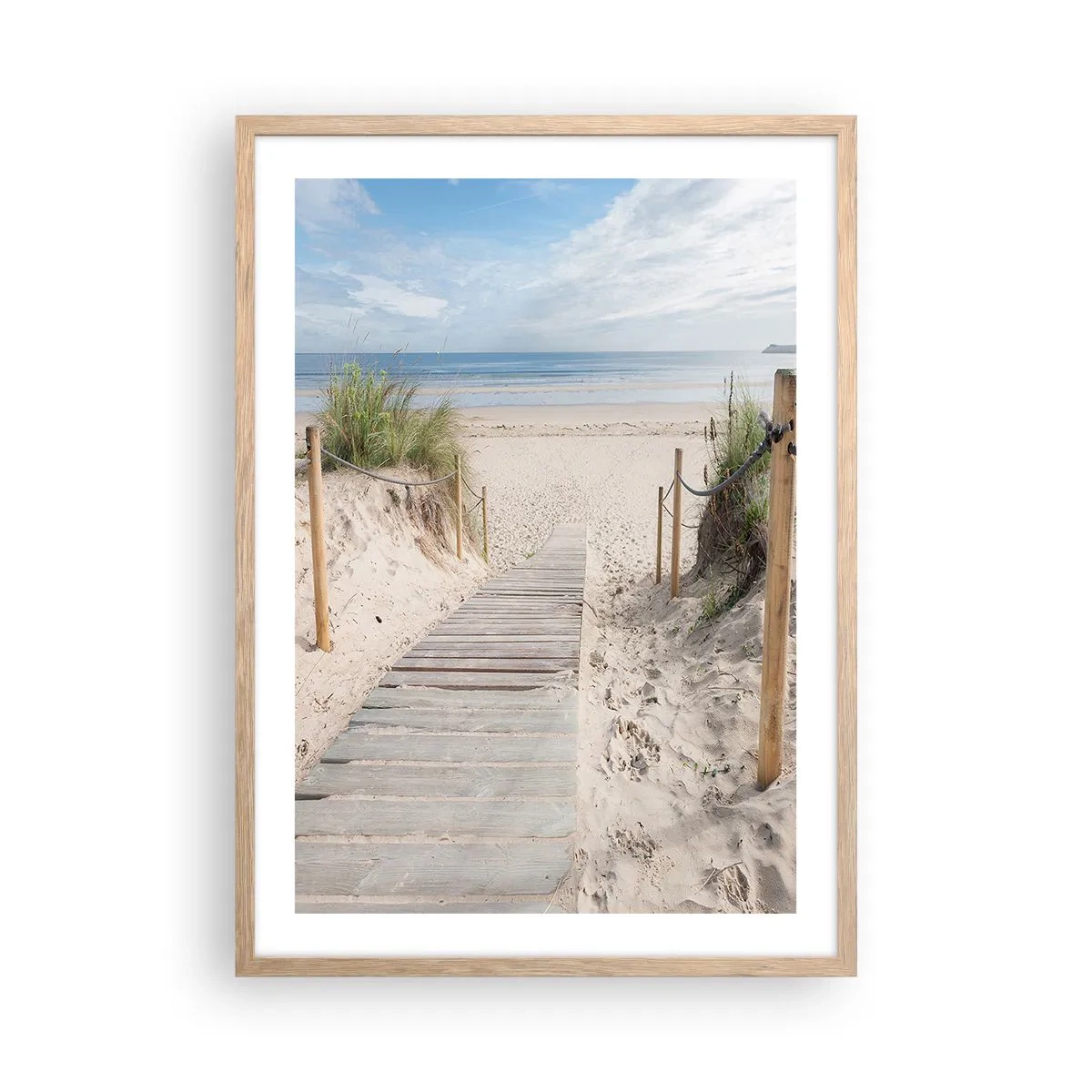 Een poster in een licht eiken lijst - naar de horizon - 50x70 cm