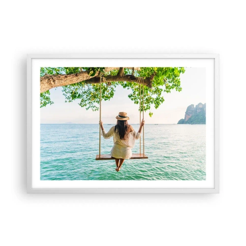 Poster in een witte lijst - Het leven is prachtig - 70x50 cm