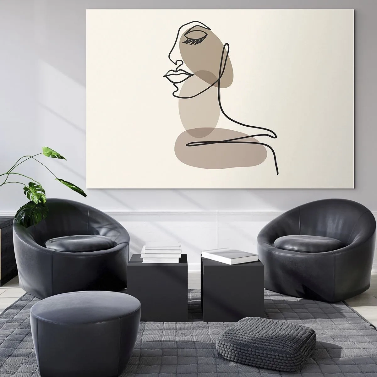 Schilderen op glas - Een bepaalde lijn van schoonheid - 100x70 cm