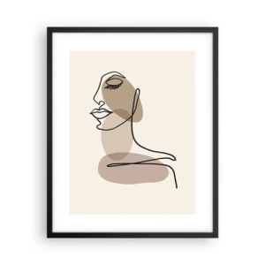 Poster in een zwarte lijst - Luisteren naar zichzelf - 40x50 cm