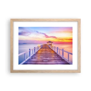 Een poster in een licht eiken lijst - De lila-gouden stilte van de avond - 40x30 cm