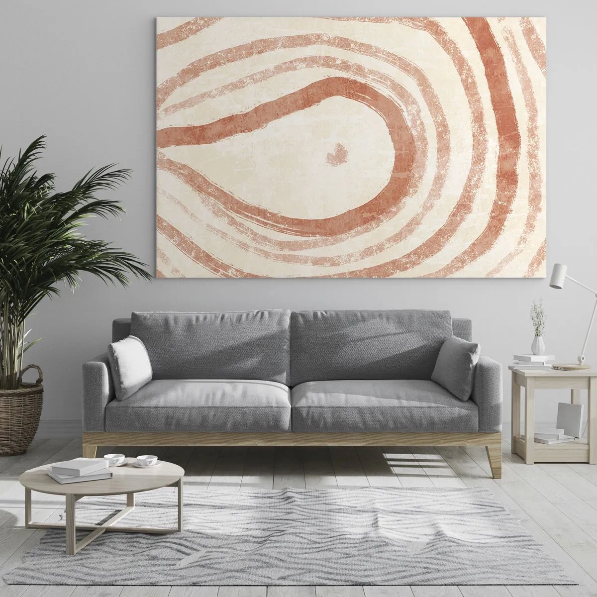 Schilderen op glas - Koraalcirkels – compositie - 100x70 cm