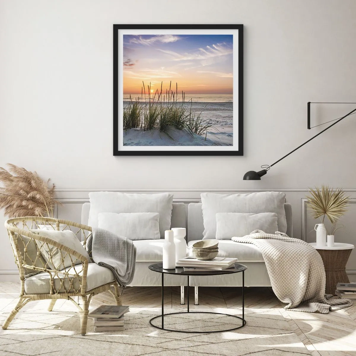 Poster in een zwarte lijst - Kijk, denk, voel - 30x30 cm