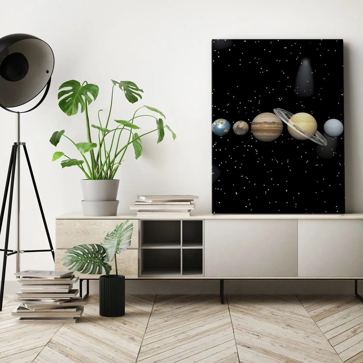Schilderen op canvas - En de planeten razen, razen...  - 80x120 cm