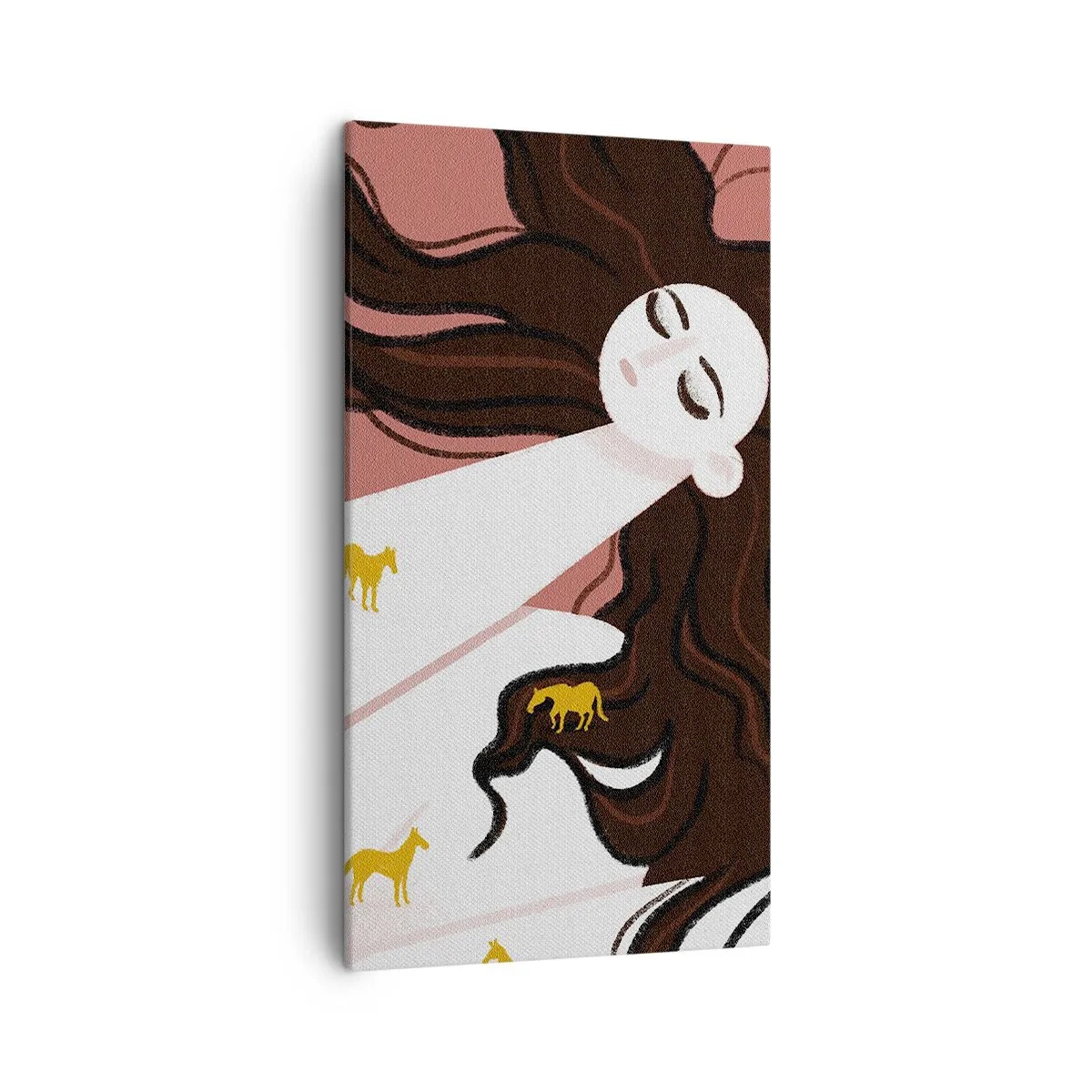 Schilderen op canvas - Droom over een gouden paard - 45x80 cm