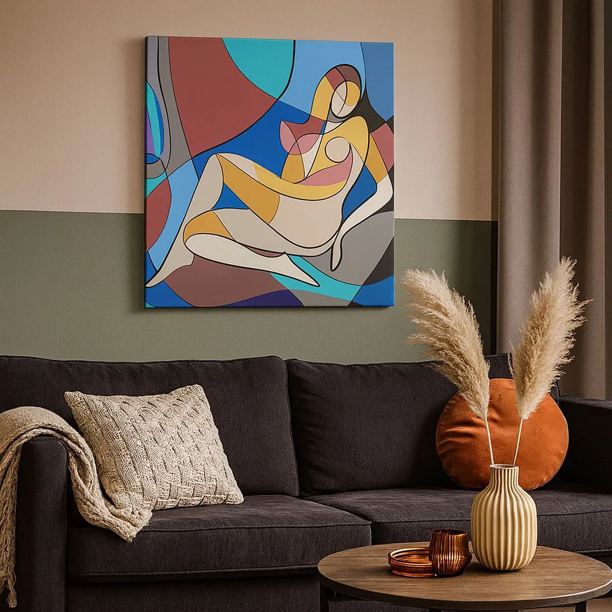 Schilderen op canvas - Kubistisch naakt - 30x30 cm