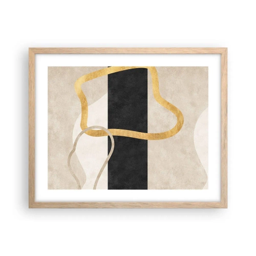 Een poster in een licht eiken lijst - Verwarde vormen - 50x40 cm