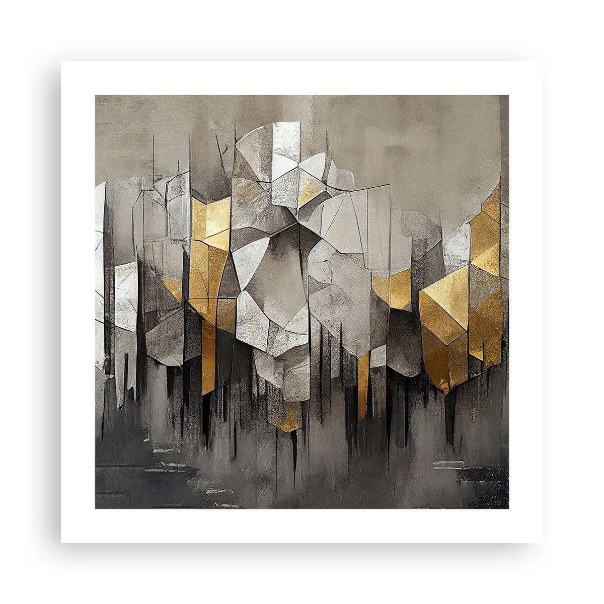 Poster - Compositie van ijs en licht - 50x50 cm