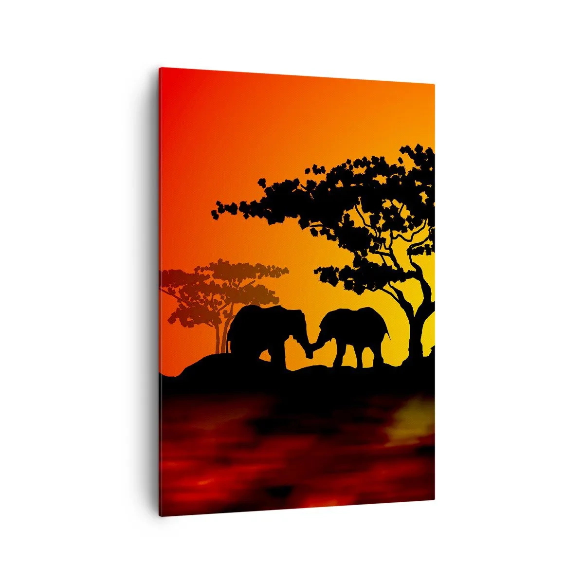 Schilderen op canvas - Ontmoeting in de savanne - 70x100 cm