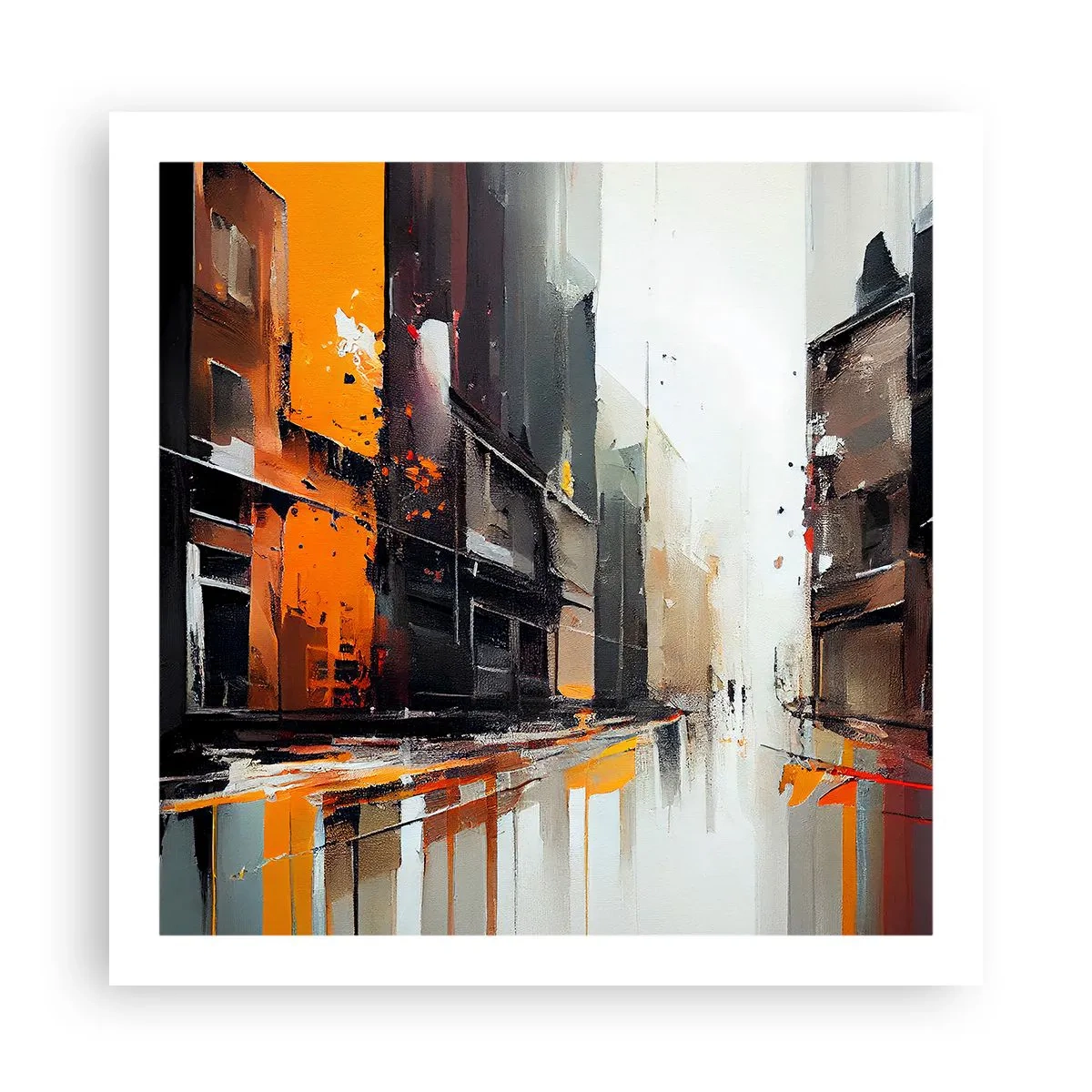 Poster - Regenachtige dag - 60x60 cm