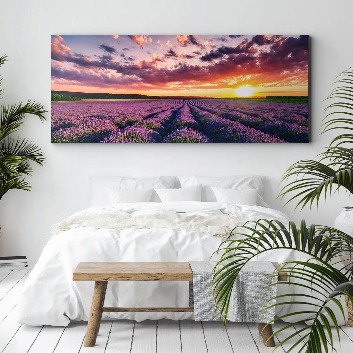 Schilderen op canvas - Lavendel wereld - 100x40 cm