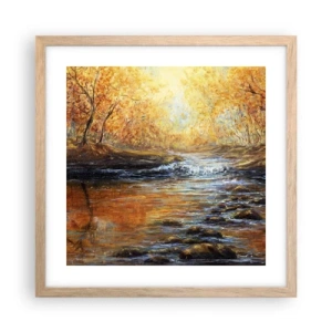 Een poster in een licht eiken lijst - De gouden stroom - 40x40 cm