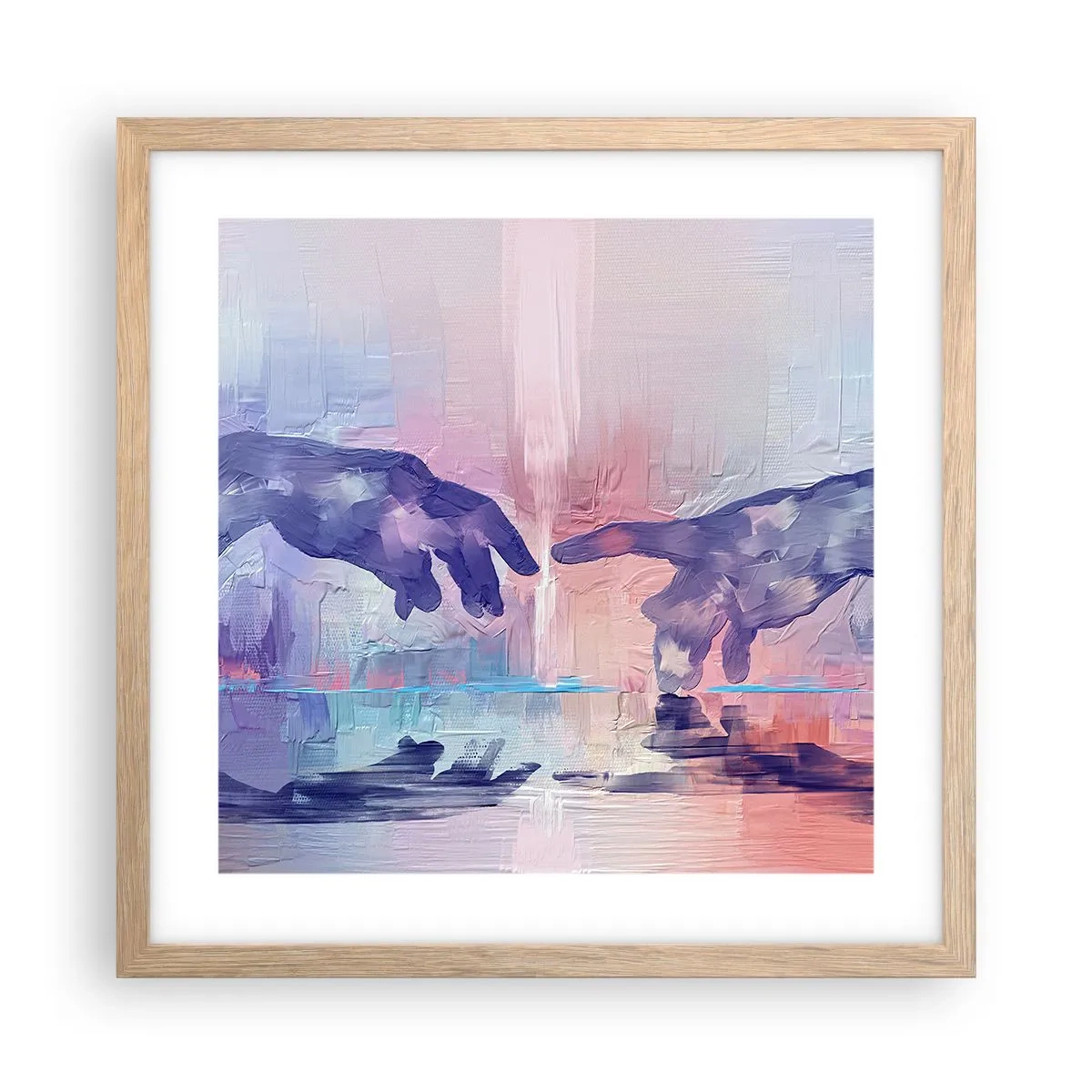 Een poster in een licht eiken lijst - Goddelijke levensvonk - 40x40 cm