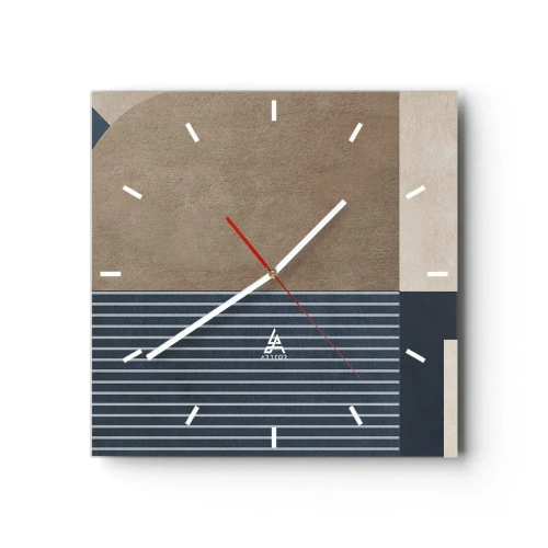 Wandklok - Klok - Een compositie van eenvoud en rondheid - 30x30 cm