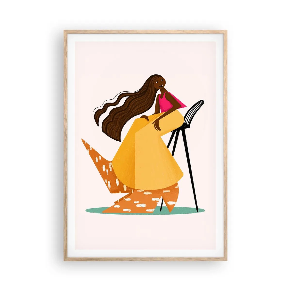 Een poster in een licht eiken lijst - Fashion is ook leuk - 70x100 cm