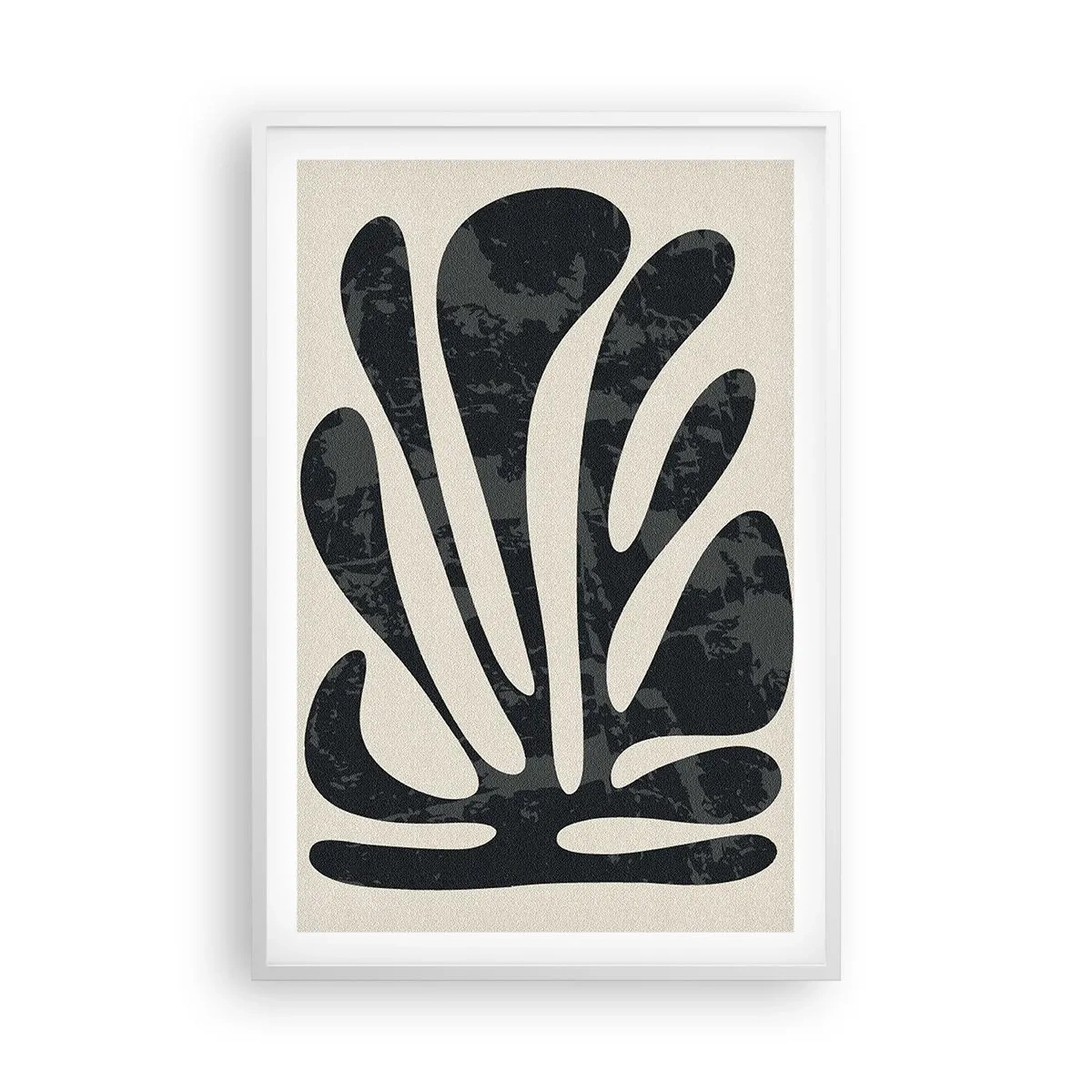 Poster in een witte lijst - Meervingerige abstractie - 61x91 cm