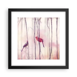 Poster in een zwarte lijst - Verhaal van het roze woud - 30x30 cm