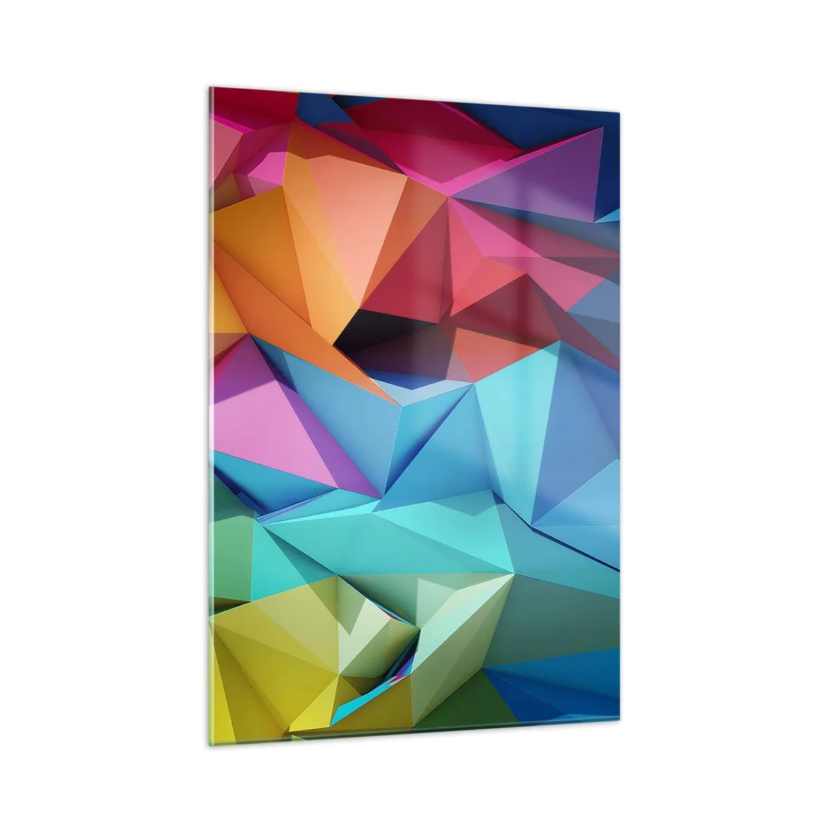 Schilderen op glas - Regenboog origami - 50x70 cm