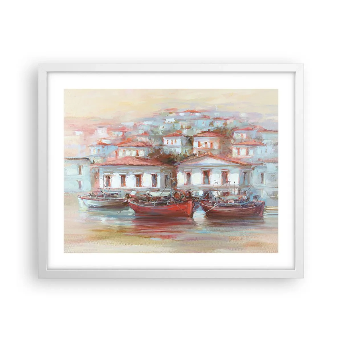 Poster in een witte lijst - Gelukkige stad - 50x40 cm