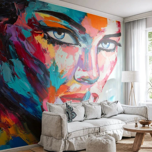 Fotobehang op maat Premium Canvas - Ons eerste geheim - Portret van een vrouw, Gezicht, Deel